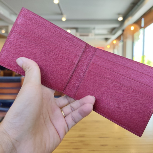 Red Stingray Bifold Wallet, Pearl Stingray Saddle Stitched, CustomName