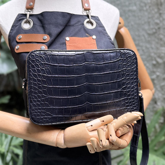 Portfolio Alligator Leather Clutch Bag by Thor Leather Craft - detail view 2