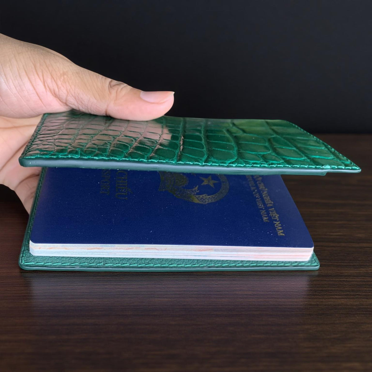 Alligator Leather Passport Holder by Thor Leather Craft - detail view 5