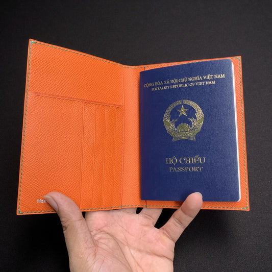 Textured Calfskin Passport Holder by Thor Leather Craft - detail view 2