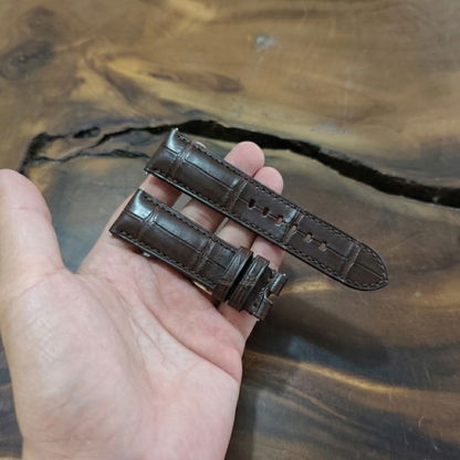 Alligator Panerai Watch Strap Handmade | Bespoke Chocolate Brown Watch Band for Men | Leather Strap | Luxury Gift