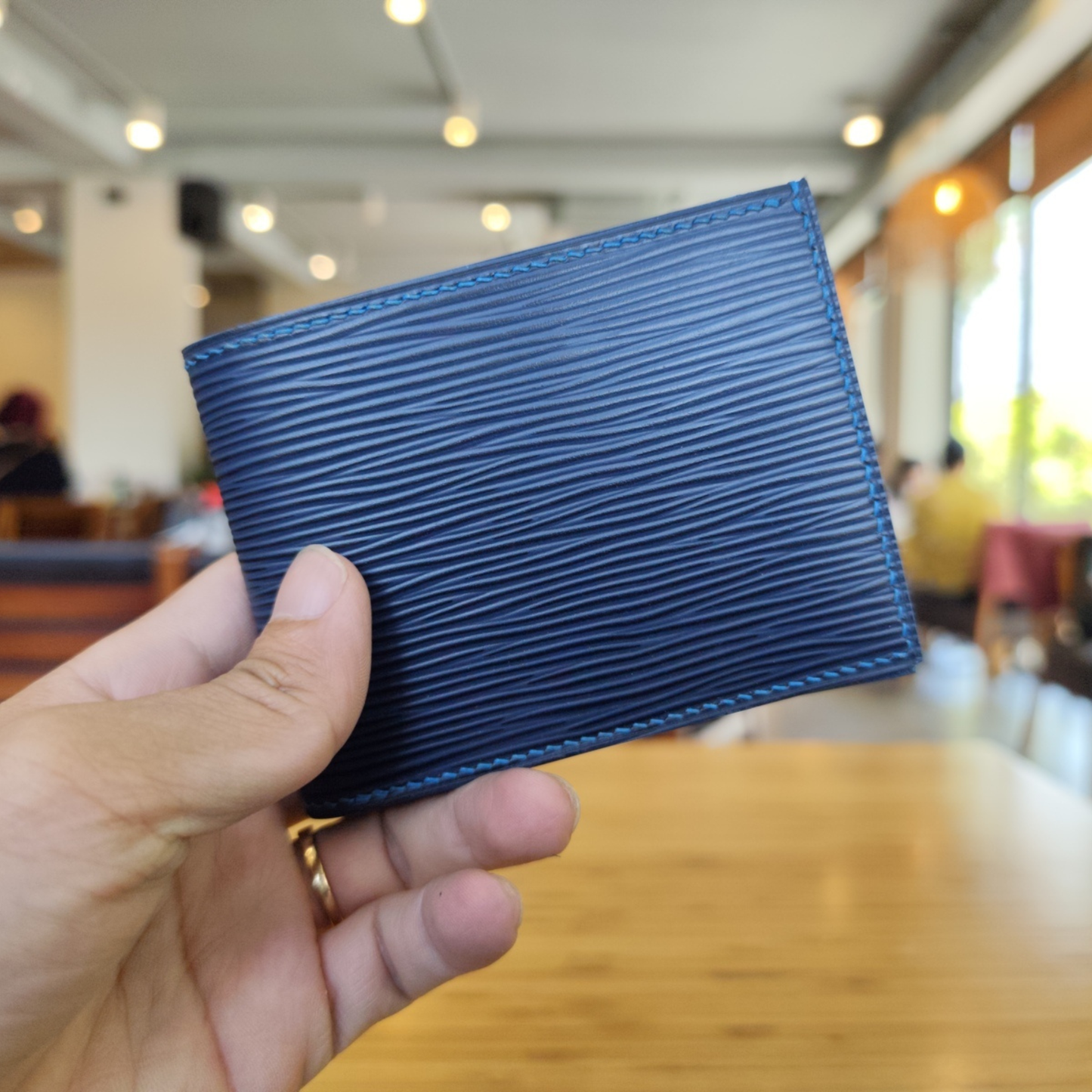Epi Leather Bifold Wallet, Alran Goat, Saddle Stitched, Men