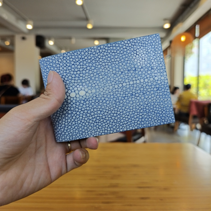 Electric Blue Stingray Wallet, Hand Stitched, Personalized Wallet