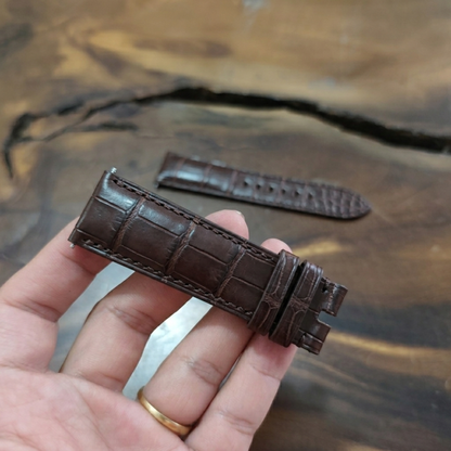 Alligator Panerai Watch Strap Handmade | Bespoke Chocolate Brown Watch Band for Men | Leather Strap | Luxury Gift