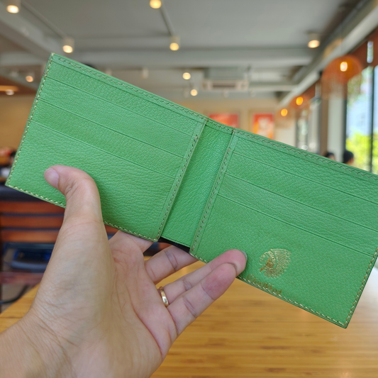 Leather Wallet, Gold Alligator, Hand Stitched, Personalized Wallet