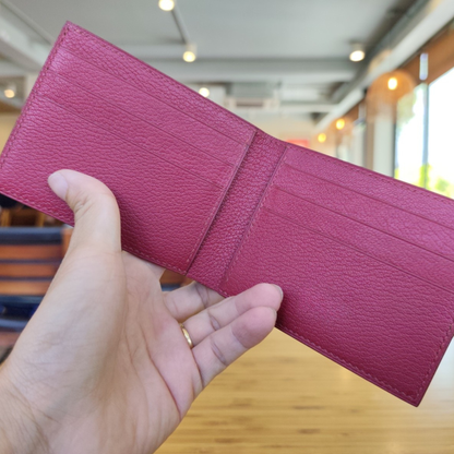 Red Stingray Bifold Wallet, Pearl Stingray Saddle Stitched, CustomName