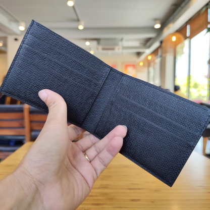 Black Lizard Bifold Wallet for Men | Handmade Leather Wallet | Saddle Stitched Slim Wallet | Luxury Gift for Him
