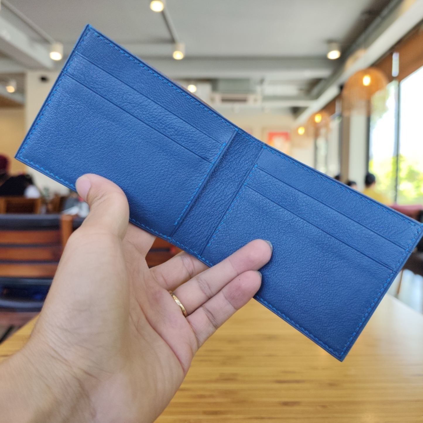 Epi Leather Bifold Wallet, Alran Goat, Saddle Stitched, Men