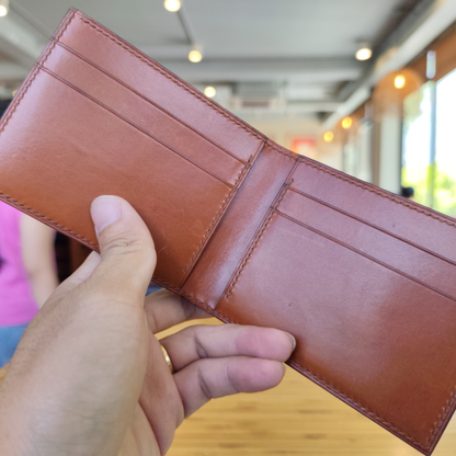 Brown Lizard Wallet, Hand Stitched, Personalized Bifold Wallet
