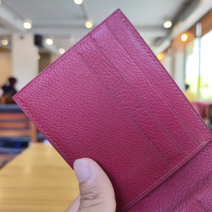 Stingray Bifold Wallet, Burgundy Stingray Leather Saddle Stitched, Name