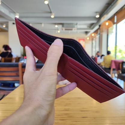 Red Stingray Bifold Wallet, Pearl Stingray Saddle Stitched, CustomName