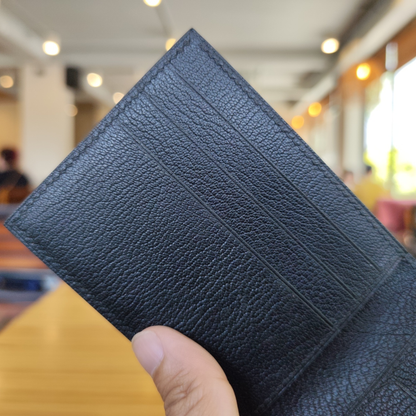 Black Stingray Bifold Wallet, Handstitched Exotic Leather, Engraved