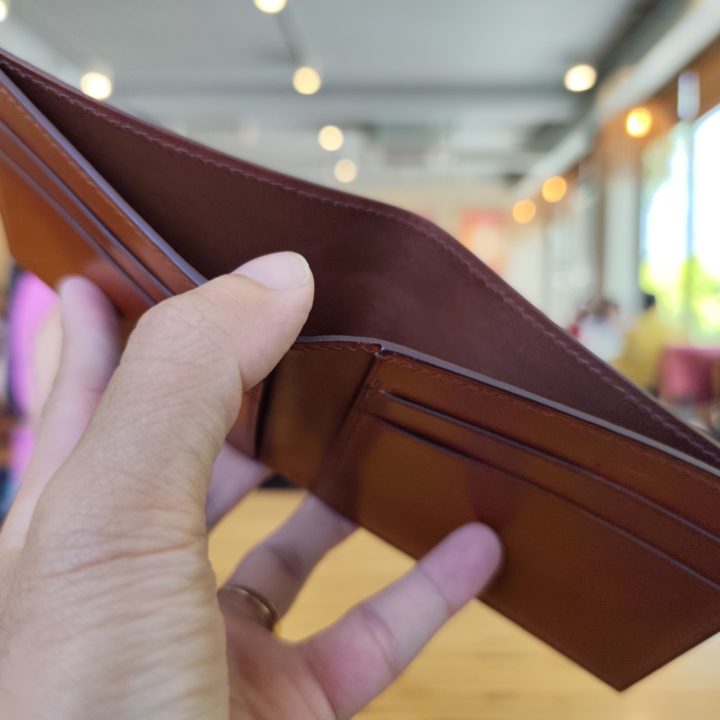 Brown Lizard Wallet, Hand Stitched, Personalized Bifold Wallet