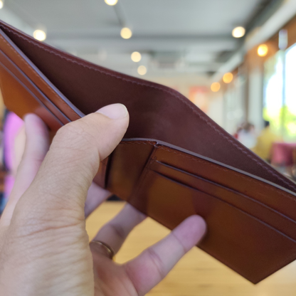Brown Lizard Wallet, Hand Stitched, Personalized Bifold Wallet