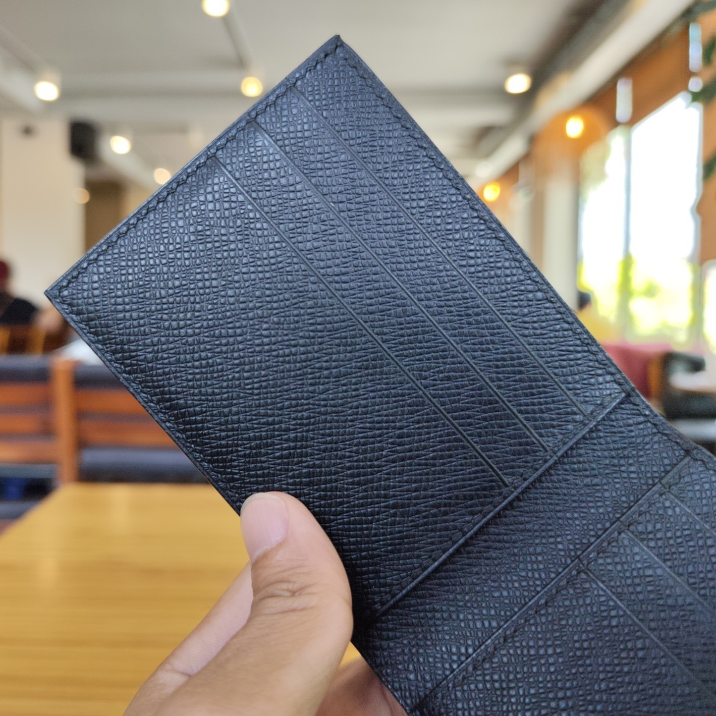 Black Lizard Bifold Wallet for Men | Handmade Leather Wallet | Saddle Stitched Slim Wallet | Luxury Gift for Him