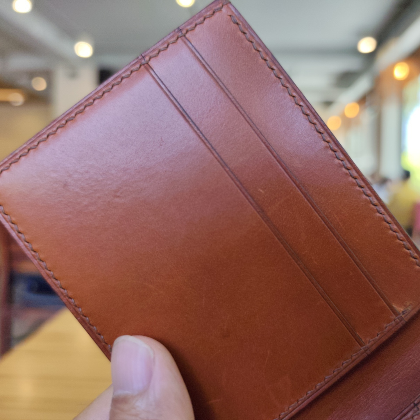 Brown Lizard Wallet, Hand Stitched, Personalized Bifold Wallet