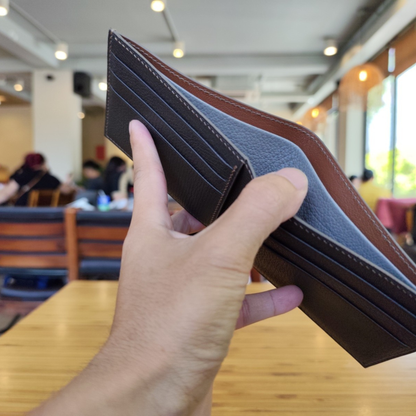 Grey Lizard Wallet, Saddle Stitched, Personalized Bifold Wallet