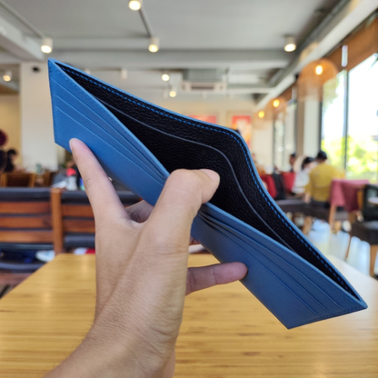 Electric Blue Stingray Wallet, Hand Stitched, Personalized Wallet