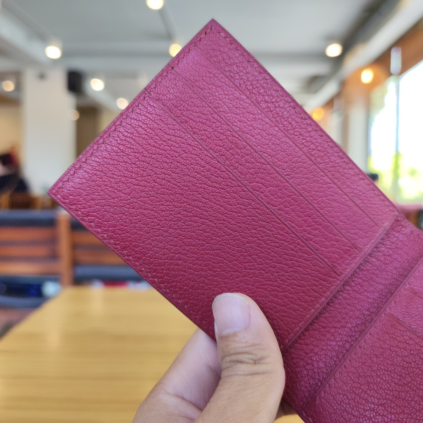 Red Stingray Bifold Wallet, Pearl Stingray Saddle Stitched, CustomName