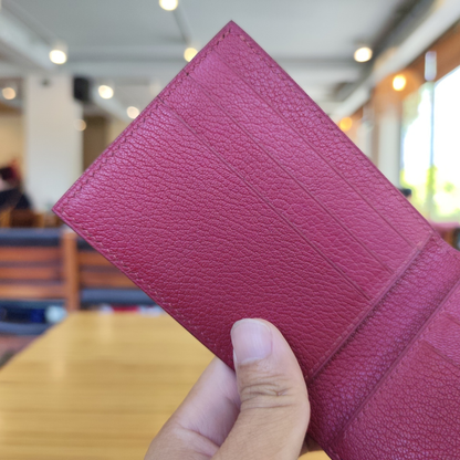 Red Stingray Bifold Wallet, Pearl Stingray Saddle Stitched, CustomName