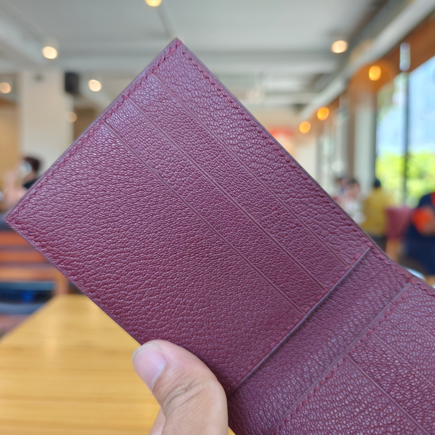 Purple Bifold Wallet, Alligator Leather Handstitched, Custom Engraving