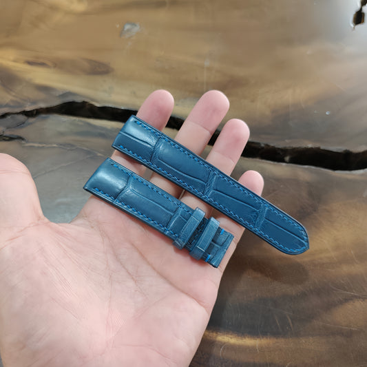 Teal Alligator Leather Watch Strap by Thor Leather Craft