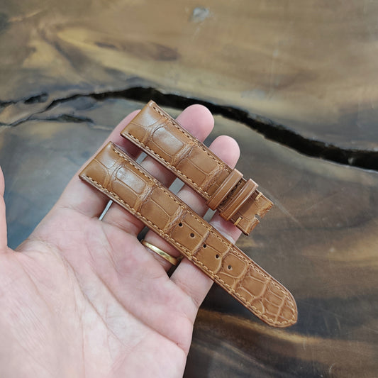 Brown Alligator Leather Watch Strap by Thor Leather Craft