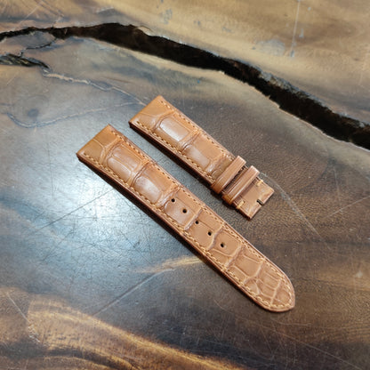 Alligator Watch Strap Handmade | Bespoke Brown Watch Band for Men | Leather Strap | Luxury Gift