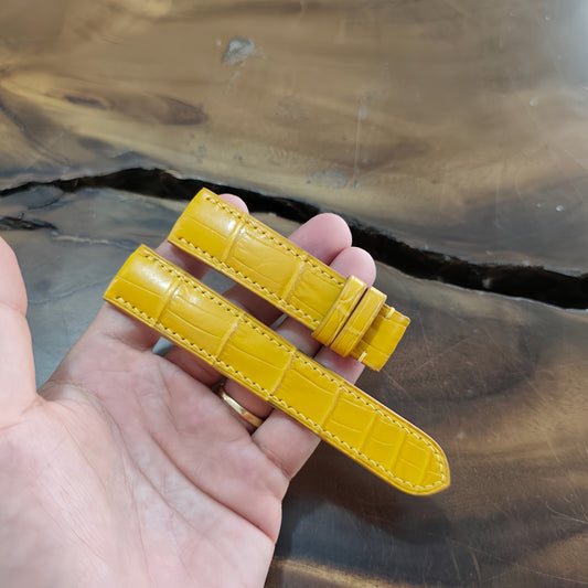 Yellow Alligator Leather Watch Strap by Thor Leather Craft