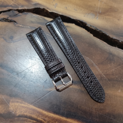 Lizard Watch Strap Handmade | Bespoke Black Watch Band for Men | Leather Strap | Luxury Gift