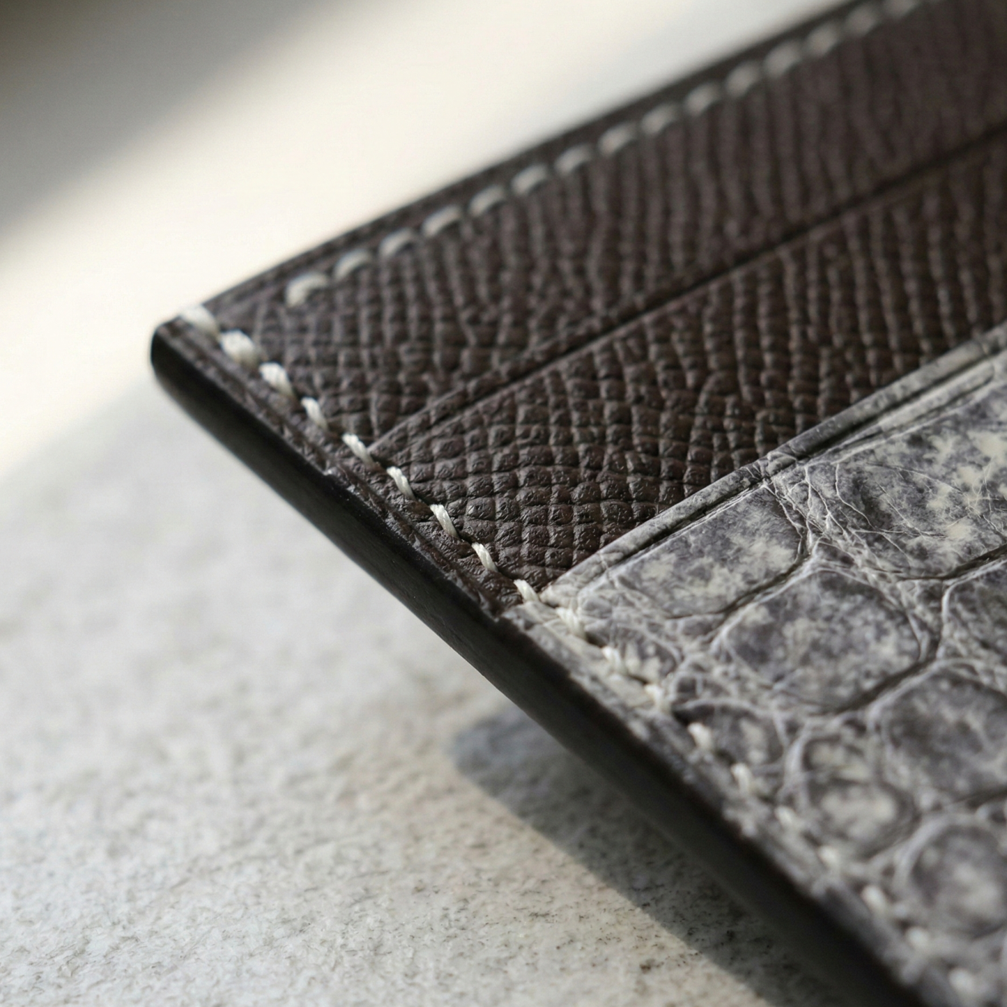 Himalaya Alligator Card Holder, Epsom handstitched, name engraved