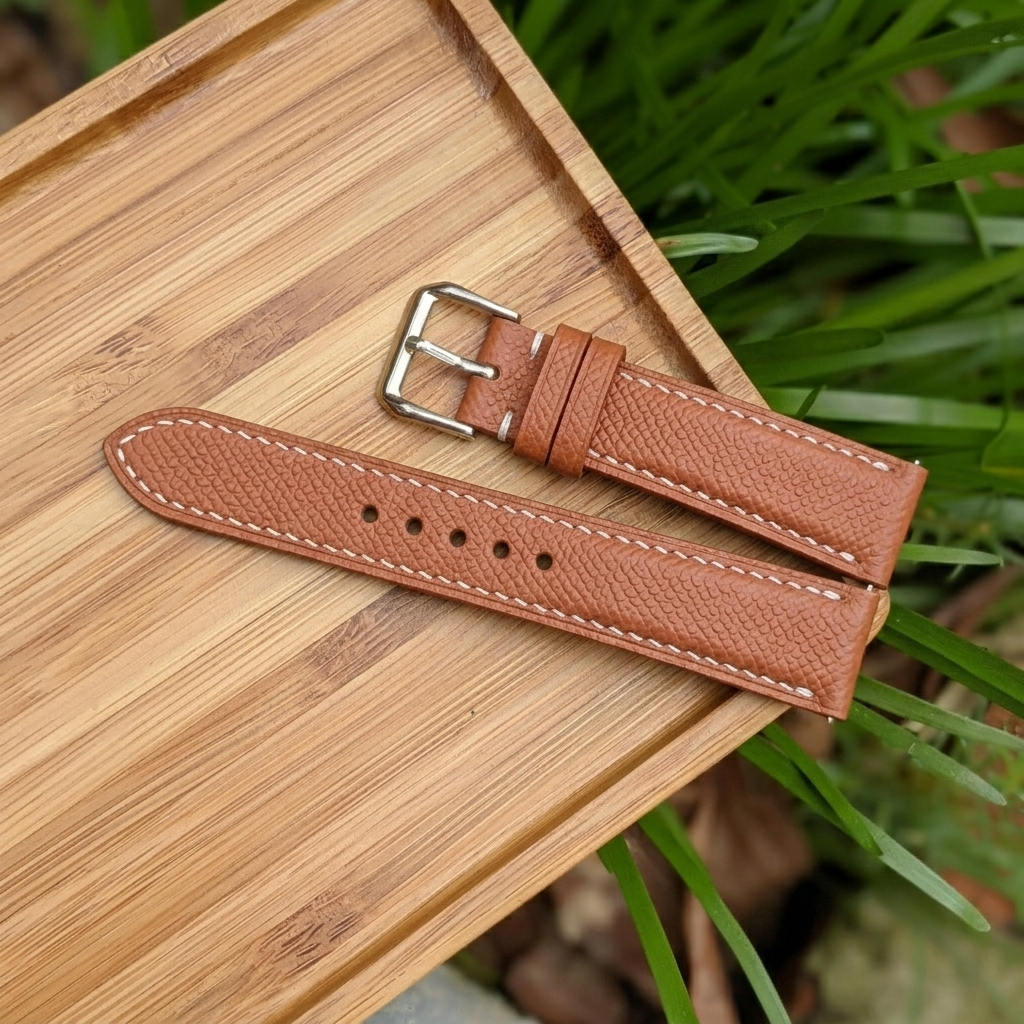 Epsom Watch Strap Handmade | Bespoke Orange Carrot Watch Band for Men | Leather Strap | Luxury Gift