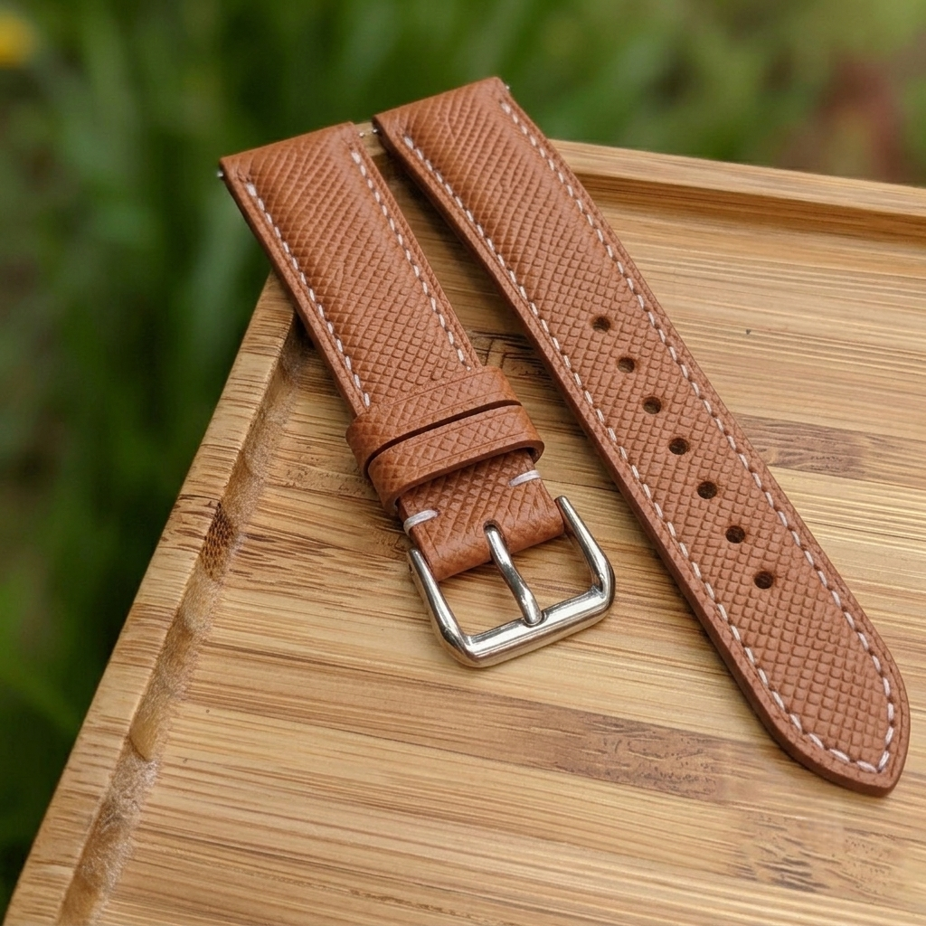 Epsom Watch Strap Handmade | Bespoke Orange Carrot Watch Band for Men | Leather Strap | Luxury Gift