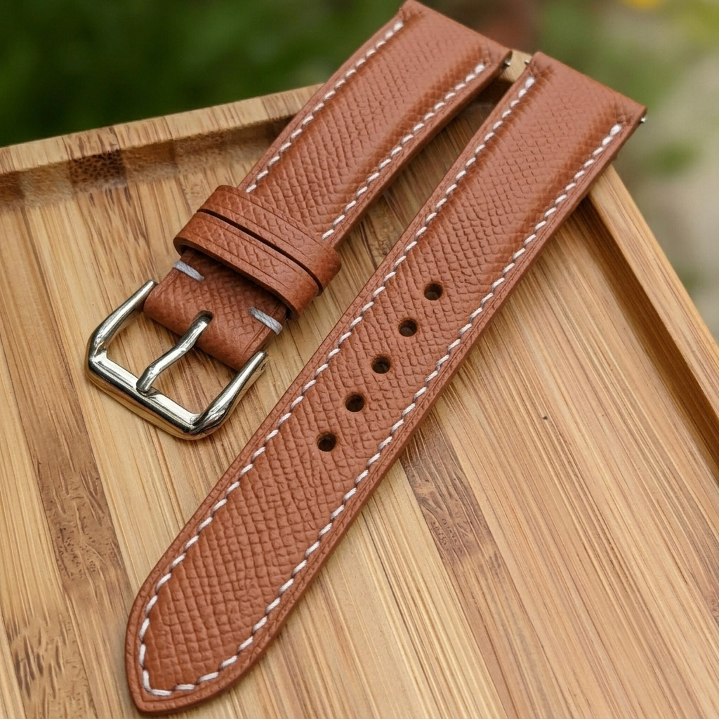 Epsom Watch Strap Handmade | Bespoke Orange Carrot Watch Band for Men | Leather Strap | Luxury Gift