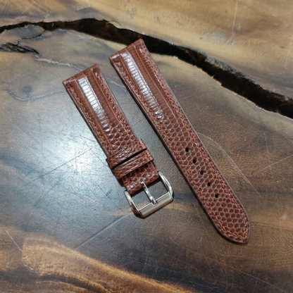 Lizard Watch Strap Handmade | Bespoke Chocolate Brown Watch Band for Men | Leather Strap | Luxury Gift