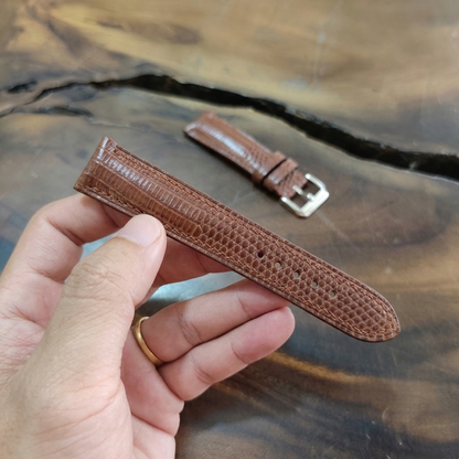 Lizard Watch Strap Handmade | Bespoke Chocolate Brown Watch Band for Men | Leather Strap | Luxury Gift