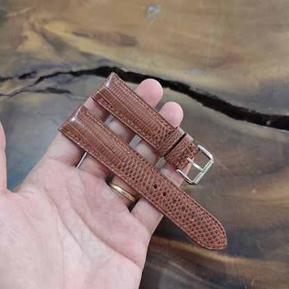 Lizard Watch Strap Handmade | Bespoke Chocolate Brown Watch Band for Men | Leather Strap | Luxury Gift
