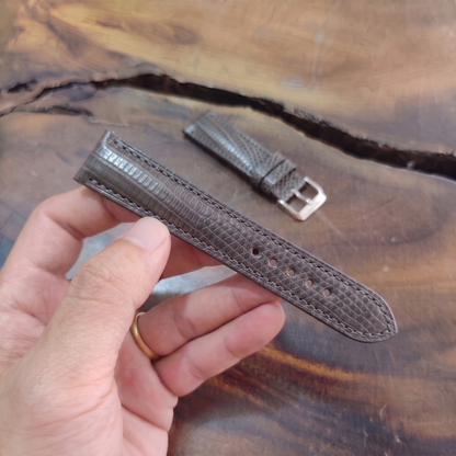 Lizard Watch Strap Handmade | Bespoke Gray Watch Band for Men | Leather Strap | Luxury Gift