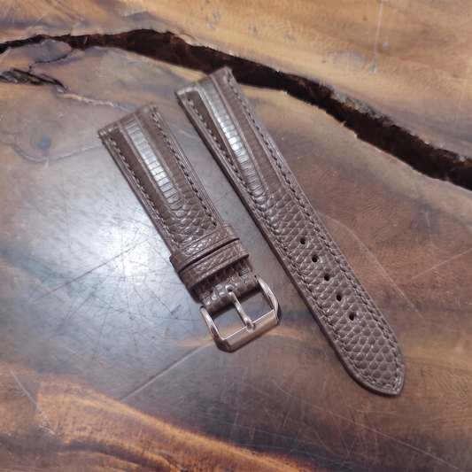 Lizard Watch Strap Handmade | Bespoke Gray Watch Band for Men | Leather Strap | Luxury Gift