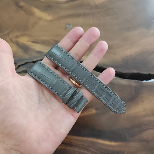 Grey Alligator Leather Watch Strap by Thor Leather Craft