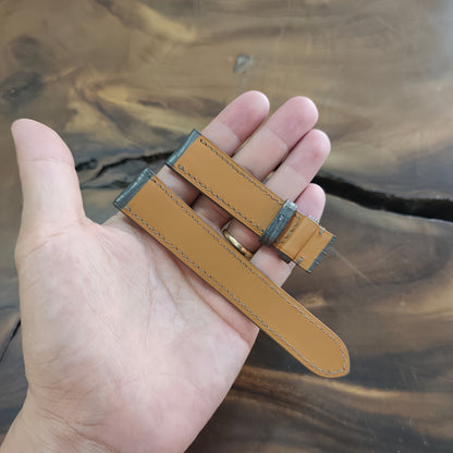 Alligator Watch Strap Handmade | Bespoke Grey Watch Band for Men | Leather Strap | Luxury Gift