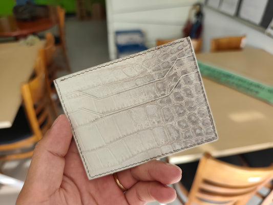 Alligator Cardholder, Alligator Leather Handstitched, Custom Engraving