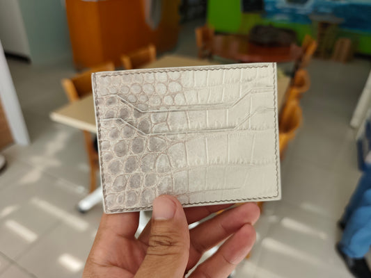 Alligator Cardholder, Alligator Leather Handstitched, Custom Engraving