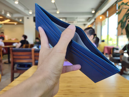 Blue Alligator Wallet, Hand Stitched Leather, Personalized