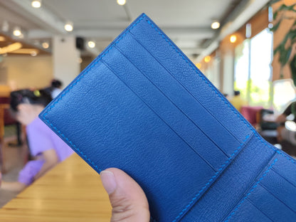 Blue Alligator Wallet, Hand Stitched Leather, Personalized