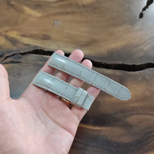Light Grey Alligator Leather Watch Strap by Thor Leather Craft