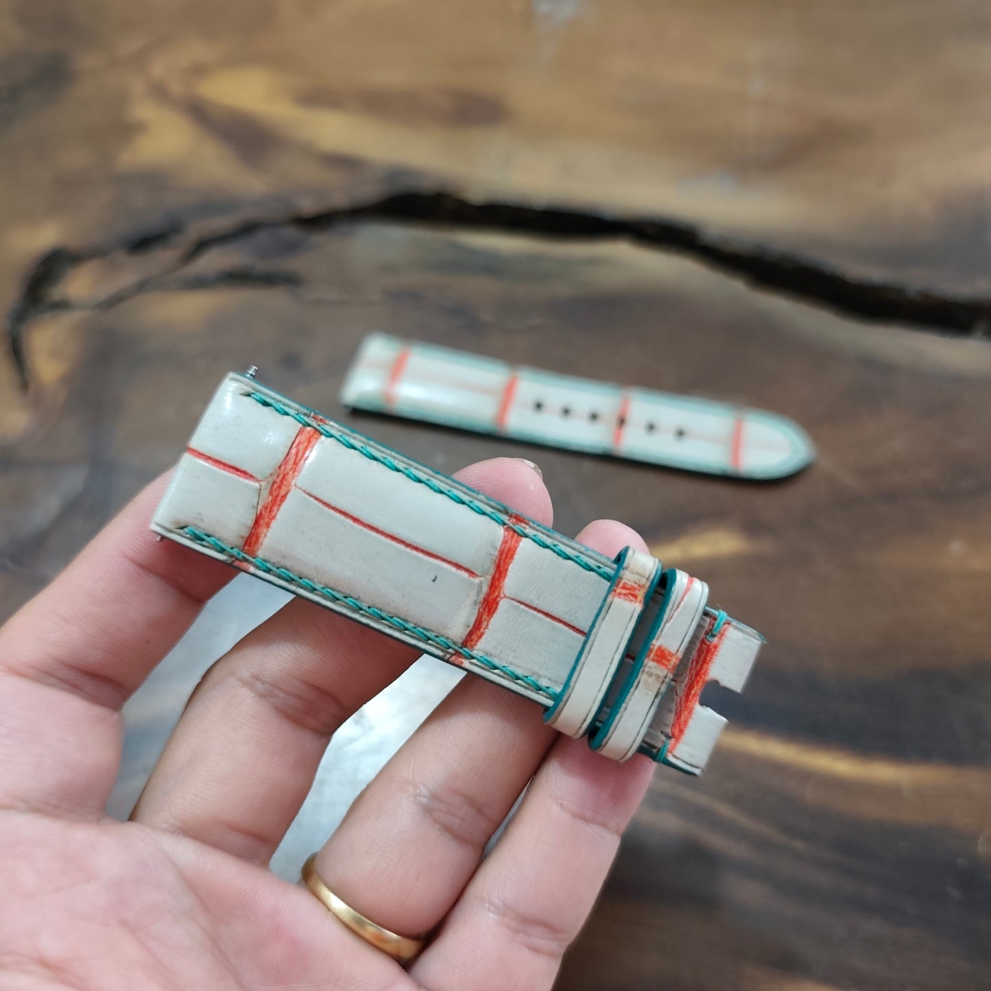 Alligator Panerai Watch Strap Handmade | Bespoke Gray Watch Band for Men | Leather Strap | Luxury Gift