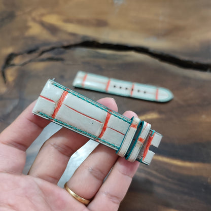 Alligator Panerai Watch Strap Handmade | Bespoke Gray Watch Band for Men | Leather Strap | Luxury Gift