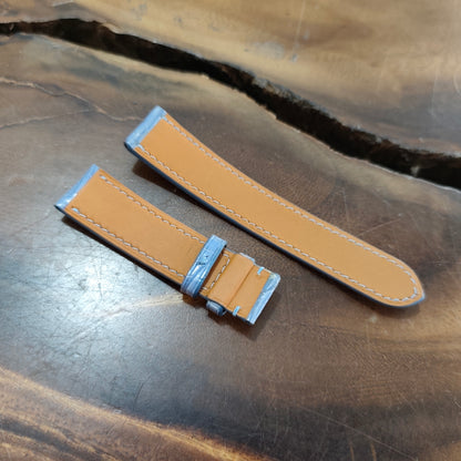 Alligator Watch Strap Handmade | Bespoke Skyblue Watch Band for Men | Leather Strap | Luxury Gift