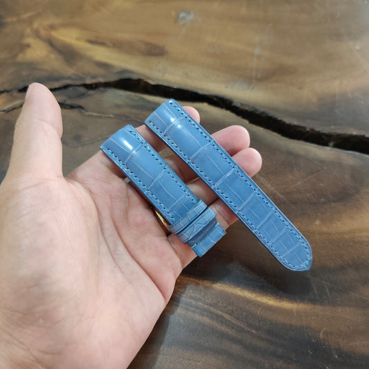 Skyblue Alligator Leather Watch Strap by Thor Leather Craft